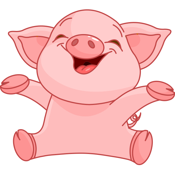 happy pig